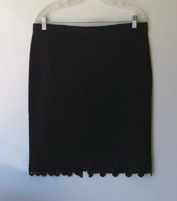 LINDA MATTHEWS Stretch Waist Women's Black Skirt Large - Изображение 1 из 4