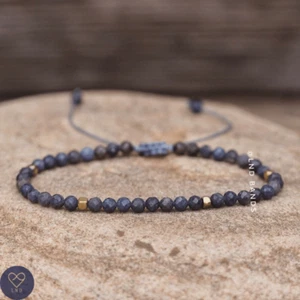 Sapphire Faceted Bead Bracelet, Handmade Natural Gemstone Bracelet, Birthday - Picture 1 of 3