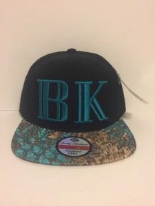 Elidan Corp Embroidered Brooklyn Black-Blue Snapback Basball Hat New - Picture 1 of 6