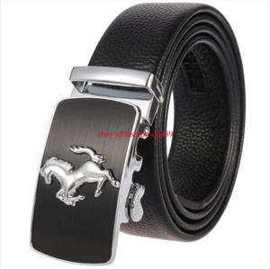 Cinturón de hombre automático hebilla EXCELENTE cuero auténtico cinturón de hombre trinquete vaqueros - Imagen 1 de 26