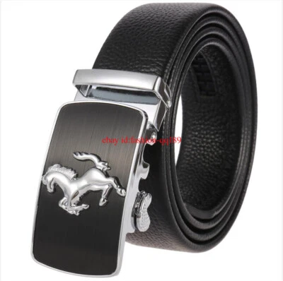 Cinturón de hombre automático hebilla EXCELENTE cuero auténtico cinturón de hombre trinquete vaqueros - Imagen 1 de 4