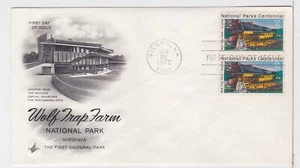 TurtlesTradingPost- Wolf Trap Farm Natl Park 1972 #1452 Artcraft FDC- Vert Pair - Picture 1 of 1