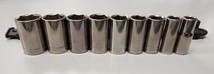 9 pc Craftsman USA RARE GK SAE Mid-Length Semi-Deep Socket Set - 3/8" Drive - Picture 1 of 12