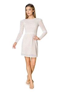 DRESS THE POPULATION Collins Lace Long Sleeve Body-Con Cocktail Dress - Picture 1 of 3