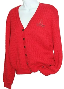 Grayhawk Golf Club Scottsdale AZ Womens Medium Red Button Front Cardigan Sweater - Picture 1 of 9