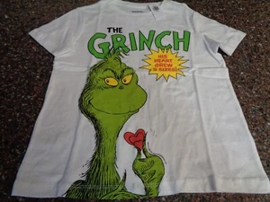 Old Navy The Grinch His Heart Grew 3 Sizes T-Shirt SS Youth Small White NWT - Picture 1 of 4
