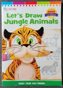 Let's Draw Jungle Animals Workbook and Free Learning Songs Included NEW! - Picture 1 of 4