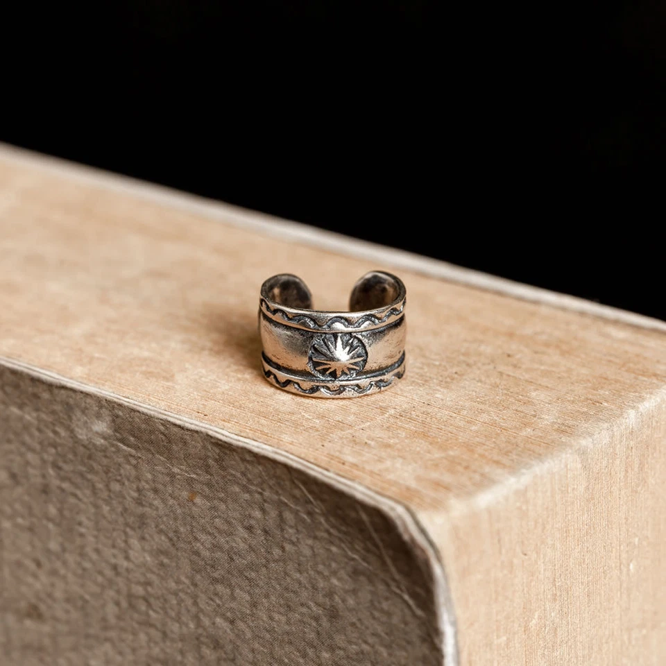 Pendientes brazalete oreja símbolo sol nativo plata de ley S925 Foto 1 de 4