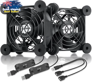 PC Fan, 80mm, Silent, USB Powered, 3 Speeds, TV Box, Router, Playstation - Picture 1 of 12