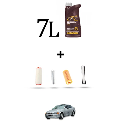 HOFFCAR Kit tagliando 4 FILTRI e 7L OLIO per Bmw serie 3 (E46) 330xd 150kw dal 2 - Imagen 1 de 4