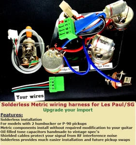Epiphone SG/LP lötloses Kabel-Upgrade + kundenspezifische Tonkondensatoren - Bild 1 von 6