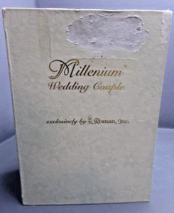 ROMAN INC PORCELAIN MILLENIUM WEDDING COUPLE CAKE TOPPER - Picture 1 of 8