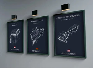 F1 Imola Monaco Track Circuit Canvas Painting Formula 1 Wall Art Nordic Poster - Picture 1 of 34