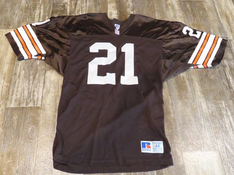 Russell NFL Cleveland Browns Dawg Men's Game Jersey #21 Size 44 Made In USA Cover