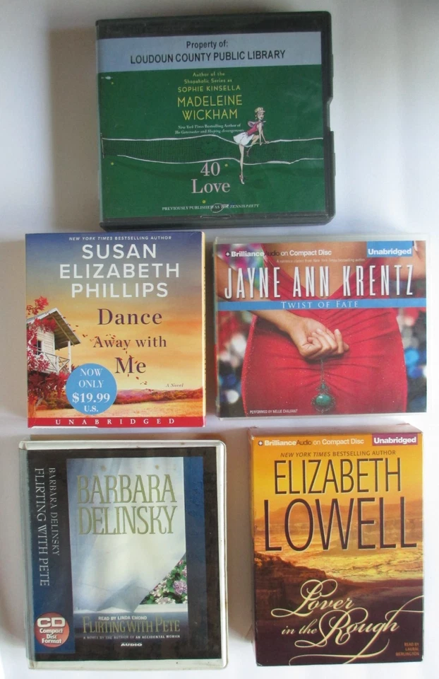 Lot, 5 CD Romance Audiobooks Jayne Ann Krentz, Susan Phillips, Elizabeth Lowell, - Image 1 of 1