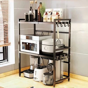 ULUPJ Extendable Metal Microwave Oven Rack Shelf Kitchen Supplies Tableware S... - Picture 1 of 7