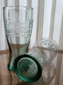 2 Vetro Vintage 1948 Verde 6,5" MCDONALDS Coca-Cola In rilievo Pepsi - Foto 1 di 9