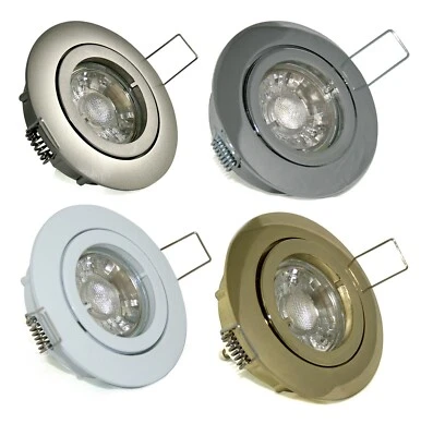 LED Einbau Strahler dimmbar 230V Set 5W Spot Einbau Leuchte GU10 Lampen BAJO - Bild 1 von 4
