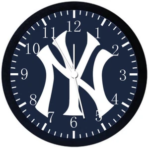 New York Yankees Wanduhr mit schwarzem Rahmen Z163 - Bild 1 von 1