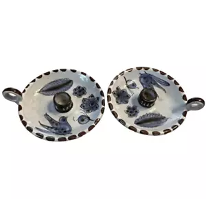 Mexican Pottery Talavera Candle Holders Signed Cat Mexico 3b7 Lot 2 - Picture 1 of 10