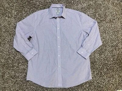 Camisa de vestir Jos A Bank 1905 para hombre 17-33 azul rosa sin hierro ajuste a medida abotonada Foto 1 de 4