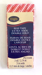 Wrights Schrägband extra breit doppelt faltbar SCHOKORIEGEL STREIFEN 3 Yds WEIHNACHTEN - Bild 1 von 1