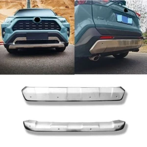 For Toyota RAV4 2019-24 Stainless Bumper Body Skid Plate Lip Diffuser Guard 2PCS - Picture 1 of 9