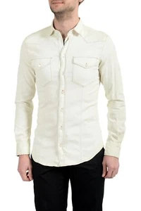 Dolce&Gabbana D&G "Brad" Men's Ivory Long Sleeve Dress Shirt - Picture 1 of 6