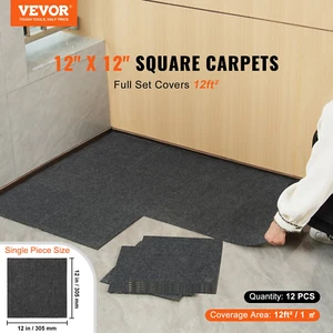 VEVOR Carpet Tiles Peel and Stick - Self Adhesive Carpet Floor Tile, Soft Padded - Picture 1 of 10