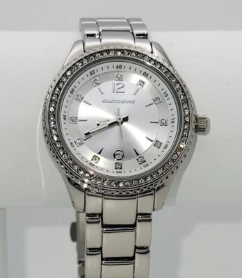 Reloj analógico de cuarzo de aleación tono plata Skechers Chabela 31,5 mm para mujer Foto 1 de 4