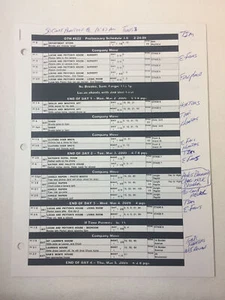 ONE TREE HILL set used SHOOTING SCHEDULE ~ Season 6, Episode 22 - Picture 1 of 1