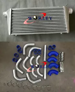 600x300x76mm Universal FMIC Aluminum Intercooler + BLUE piping kit 3" 76mm pipe - Picture 1 of 10
