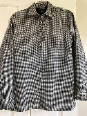 Chaqueta de Lana Ralph Lauren Para Mujer Med Ligera-Blanco y Negro A Cuadros Nueva Sin Etiquetas Foto 1 de 4