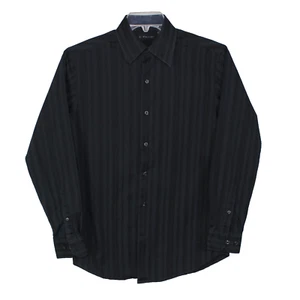 J. Ferrar Men Shirt Black Stripe Size S (14-14.5) Button-Up Long-Sleeve - Picture 1 of 9