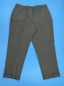 Lands’ End Women's Plus Size:22W30 Hi Rise Straight Leg Twill Pants DARK OLIVE - Picture 1 of 1