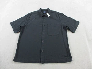 NEW Gap Shirt Mens Extra Large Black Ripstop Button Up Short Sleeve Cotton $59 - Picture 1 of 10