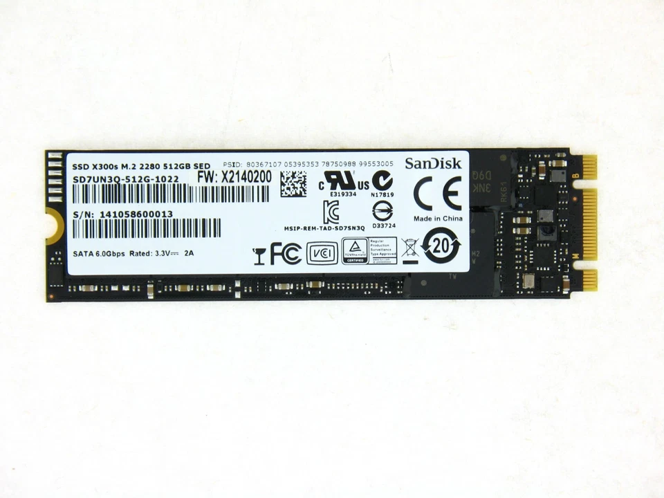 SD7UN3Q 512G 1022 Sandisk X300s 512GB MLC SATA 6Gbps (AES-256 / Se TCG Opale - Immagine 1 di 1