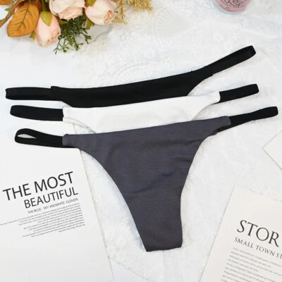 3er Pack Set Damen Sexy Tangas Höschen G String Unterwäsche Slip Unterteil Bikini Set - Bild 1 von 4