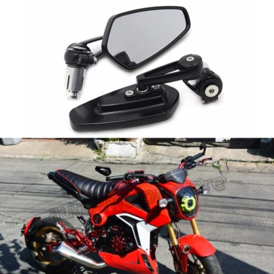 Espejos retrovisores de extremo de manillar de motocicleta de 7/8" para Honda Grom 125 msx Kawasaki z125 pro Foto 1 de 4
