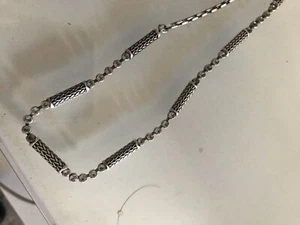 DESIGNER BRIGHTON EARLY! SCROLL PANEL MATTE SILVER 18" LONG NECKLACE - Picture 1 of 3