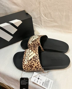 Adidas Adilette Comfort Slides Damengröße 7 Leopardenmuster Sandalen - Bild 1 von 5