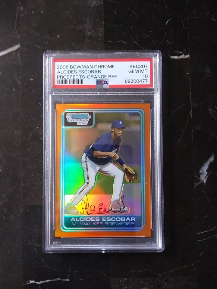 2006 Bowman Orange Ref PSA Pop 1 of 1 Alcides Escobar PROSPECT /25 PSA 10 GEM  - Image 1 of 2