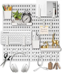 Lochwand Wand Organizer Aufbewahrungsbrett Haken Regal Garage Küchenwerkzeug 28x28 cm - Bild 1 von 7