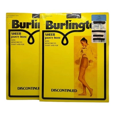 Lot of 2 Vintage Burlington Sheer Pantyhose Reinforced Panty & Toe TAUPE Size S - Image 1 of 3