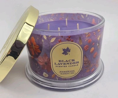 Vela de 4 mechas de lavanda negra HomeWorx de Slatkin + Co. de 18 oz Foto 1 de 4