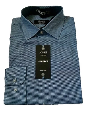 Jones New York Signature Stretch Wrinkle Free Slim Fit Dress Shirt Small 14-14½. - Image 1 of 4