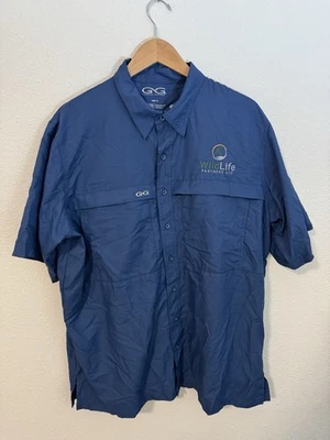 Game Guard Men’s Navy Short Sleeve Shirt Wicking Vent Fishing Hunting Outdoor - Image 1 of 4