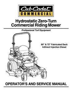 Cortacésped comercial hidrostático de giro cero Cub Cadet manual del propietario y servicio - Imagen 1 de 5