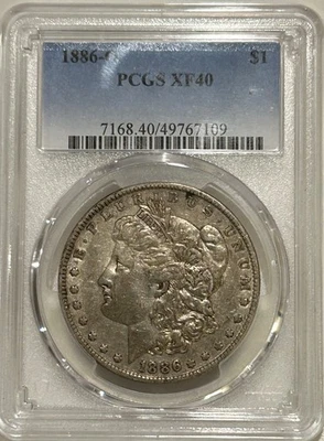 1886 O Morgan Silver Dollar PCGS XF40 Tougher Date Morgan/Nice Original Patina - Image 1 of 4