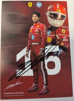 2025 SCUDERIA FERRARI F1 SF-25 ORIGINAL PORTRAIT CARD SIGNED CHARLES LECLERC - Image 1 of 2